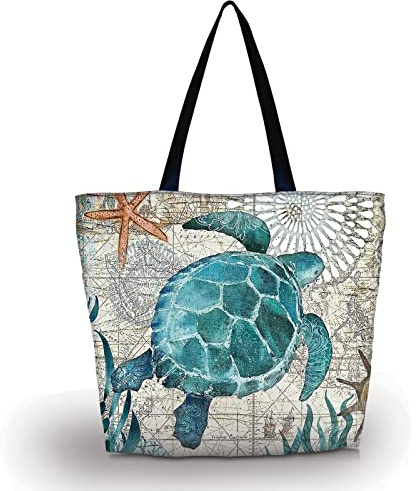 AOKSUNOVA Einkaufstasche Faltbar Bedruckt Tote Bag Shopping Bag Stofftasche mit Reißverschluss Tiere