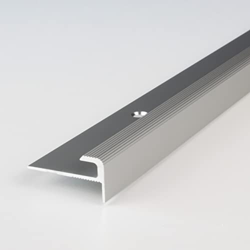 PROVISTON | Einfassprofil | Aluminium eloxiert | Silber | Breite 28 mm | Höhe 5 mm | Länge 2700 mm | Gebohrt | Abschlussprofil | Einschubprofil | Abschlussleiste | Bodenprofil | 1 Stück