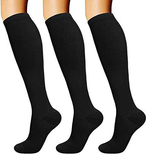 DRESHOW Calze a Compressione Graduata per Uomo E Donna Calze Elastiche Sportive per Atletica, Corsa, Viaggi Volo, Ciclismo