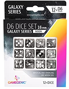 GGS50019 - Galaxy Series - Moon - D6 Dice Set 16 mm (12 pcs)