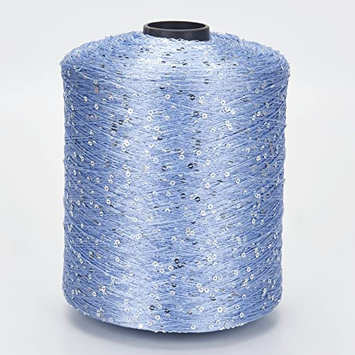Häkelgarn zum Stricken Polyestergarn mit Paillettengarn Garn mit Schlaufen Strickgarn mit Lurex Großspulengarn, 18