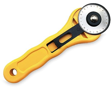 Rollschneider, 45 mm Rollschneider, scharfer Rollschneider, dehnbarer Stoffschnitt, Rollschneider mit ergonomischem Griff für Stoff, Leder, Basteln, Nähen, Quilten