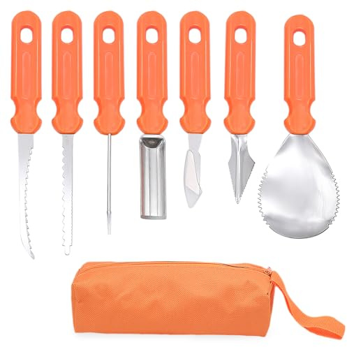 FORYNXHWIN Halloween Pumpkin Carving Kit, 7 Pieces Pumpkin Carving Set, DIY Halloween Decoration, Stainless Steel Pumpkin Carving Tools for Adults