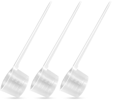 luckaide Messlöffel, 3 Stück Dosierlöffel, Messlöffel Gramm Transparent Scoop Löffel 5g mit Skala 2g, 3g, 4g Waagen für Proteinpulver Waschpulver