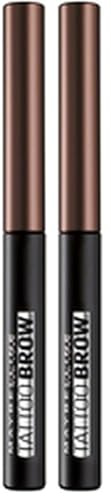 Maybelline New York Augenbrauenfarbe, Tattoo Brow Gel Tint, Mit Peel-off-Formel, Nr. 2 Medium Brown, 5 ml (Packung mit 2)
