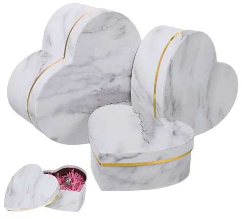HAWILLOSCH 3stücke Herzförmige Geschenkboxen Im Kreative Verpackung Für Blumen Schmuck Und Kosmetik Langlebig Stilvolles Design Für Valentinstag Hochzeit Und Geburtstagsgeschenke
