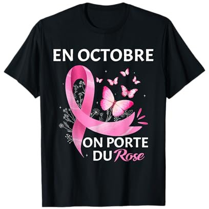 Octobre Rose 2024 Ruban Rose Sensibilisation Cancer Du Sein T-Shirt