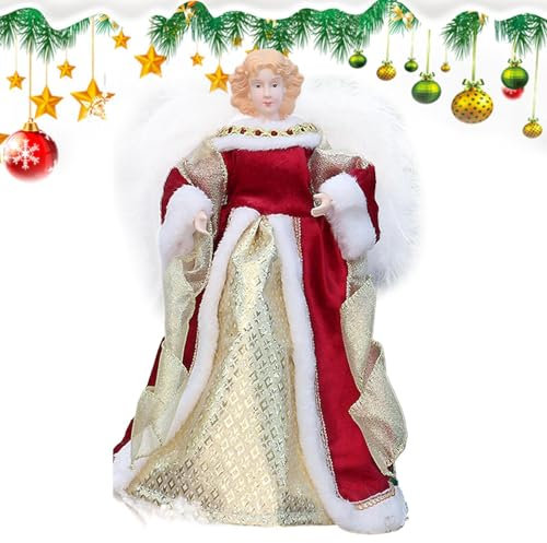 Generisch Engel Baumspitze klein, Engel mit Flügeln Figur, Elegante Weihnachtsbaumspitze mit Flügeln für den Baum