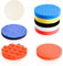Rodison 9 Stück Polierschwämme Set, 150mm Auto Polierpads mit 5 Waben Polieren Schwämme, 2 Flach/Wellen, 1 Flock-Wolle & 1 Microfiber für Schleifen, Polieren, Wachsen und Versiegeln Glasur
