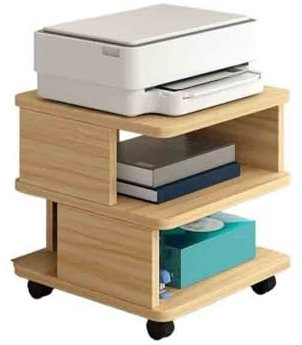 CJHFR472SG Druckerständer Vom Boden bis zur Decke Abnehmbarer Druckerschrank-Schreibtisch, Druckerregal-Platzierungsschreibtisch, Schreibtisch-Seitenständer mit Mehreren Ebenen Druckertisch(Natural)
