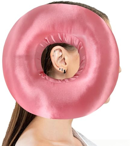 PORFOYO Oreiller avec Trou, Coussin Piercing avec Trou, Oreiller Beignet, Piercing Pillow, Coussin Piercing Oreille pour Personnes Dormant sur Côté