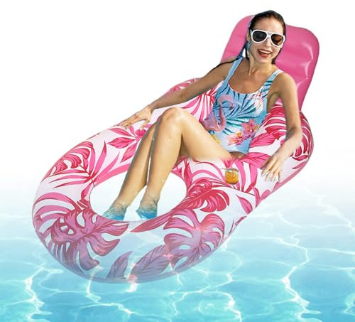 Flotte de salon Inf : îles de piscine gonflables pour adultes dans la piscine, matelas d'air design feuilles de saumon avec propriétaire de boissons pour jardin, voir adolescent marron intérieur