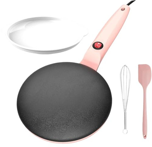 Pliddle de panqueques eléctricos - Crepe Maker Machine, placa de cocción antiadherente | Herramienta de calor instantáneo de 7.8 pulgadas, sartén de control de temperatura automática, equipo de desayu