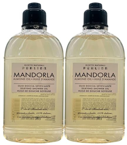 2x Olio Doccia Setificante MANDORLA, Detergente Ultra-Delicato Ideale Per Pelli Secche e Sensibili 250ml