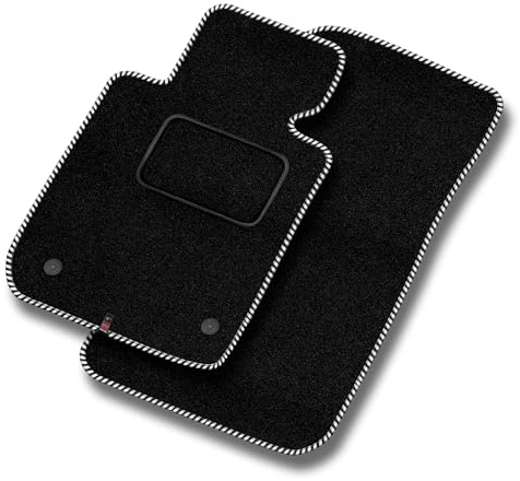 MOTOS Standard Velours-Fußmatten vorne passend für Volvo C30 2006-2012 - Standard, Gewebt, Weiß fußmatten Auto - Erleben Sie neuen Fahrkomfort mit einem Automatten Satz für Ihr Auto