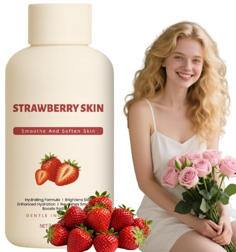 Strawberry Skin Resurfacing Cream,Strawberry Smoothing Cream,S/trawberry Legs Cream,Advanced S/trawberry C/ream,Body Exfoliator for Reducing Chicken S/kin,Moisturizing Body Lotion for Uneven Texture