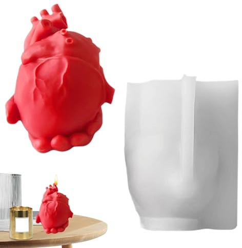 Stampo Per Cioccolato A Forma Di Cuore Umano 3D,Stampo Anatomico Realistico Per Candele A Cuore Umano 3D - Accessorio Multiuso per Creare Dessert Cioccolato Muffin Decorazioni Resina Sapone