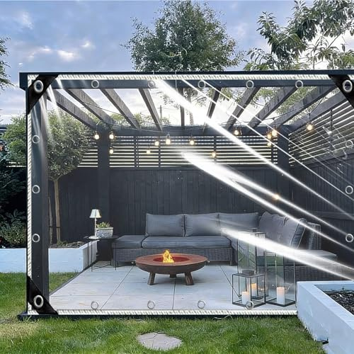 Telone Impermeabile 1.9 x 2 m con Occhielli, Pvc, Isolamento, Impermeabile Occhiellato Copertura per Barche, Legno, Piscina, Mobili da Giardino, Auto, Bianco