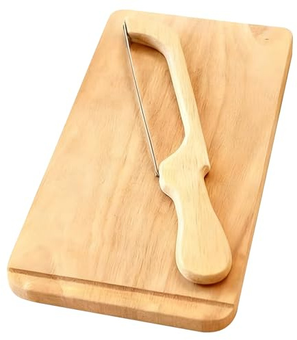 Générique Coupe-En Bois | Scie à Bagel Double Face - Trancheur A En Acier Inoxydable Avec Planche | Pour Toast Pâtisserie Petit Déjeuner Cuisine Maison Restaurant