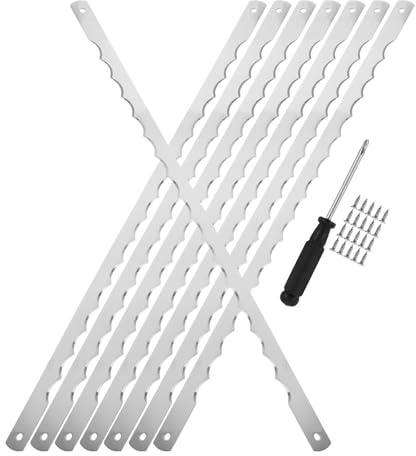 GALPADA Lame in Acciaio Inox Seghettate 8 Pezzi Viti e Cacciavite per Coltello da Pane, Affettatrice per Pane e Dolci, Taglio Netto per Uso in Cucina Domestica e Professionale
