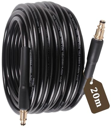 JIAC 20M Tubo Flessibile ad Alta Pressione Manguera Flessibile di Ricambio per Kärcher K2-K7 Idropulitrice Tubo para Limpiadoras a Presión con Conector Rápido de Enchufe Tipo Clic(40MPa,max 60℃)