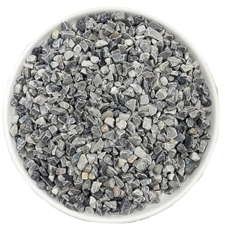 Piedra Jardín Decoración Guijarros de grava for suculentas y cactus, piedras pulidas decorativas 1/5 pulgada, jarrones, acuarios, jardinería al aire libre, color gris(Black 100g)