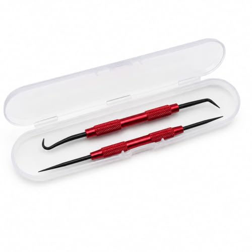 EUQWOSDD 2 Pack Double-Ended O-Ring Pick Tool Set, Carbon Steel Precision Hook and Scriber for Automotive Seal Gasket Removal