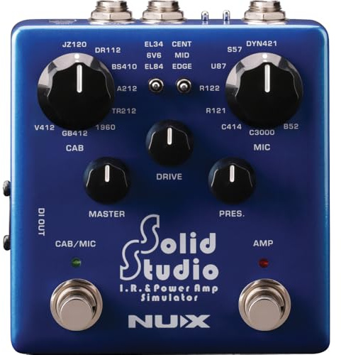 NUX Solid Studio IR & Power Amp Simulator, 8 Cabinets, 8 Mics, 3 Tubes, Classic Style, Model 173.333, Guitar Effect Device
