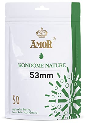 Preservativi AMOR NATURE Premium posizionamento perfetto e misure adatte a tutti - Ø 53 mm Trasparente confezione da 50
