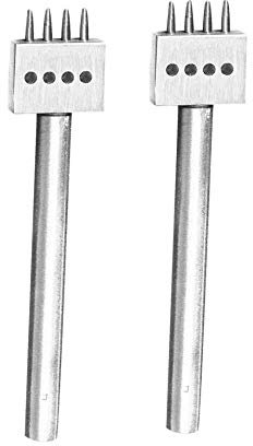 BE-TOOL Punzones de cuero, 2 piezas de perforación de 4 puntas de punta, agujero, agujero, herramienta de trabajo artesanal, 4 mm