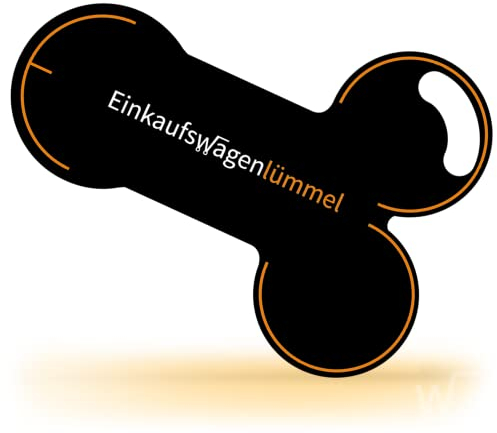Einkaufswagenlöser ® Einkaufswagenlümmel schwarz inkl. 1 Jahr Schlüsselfundservice/Einkaufswagenchip zum Rausziehen Metall/Einkaufschip Schlüsselanhänger/Entriegler für Einkaufswagen