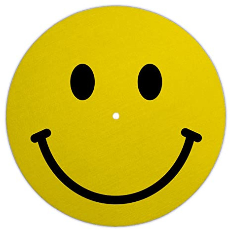Next Ferry Slipmat - Smile - Plattenspieler Matte aus Filz 30 cm (12 Zoll) | DJ Plattentellerauflage 2,5 mm für Plattenspieler & Turntables - für präzises Scratchen & Backspin - bedruckt in Deutschland