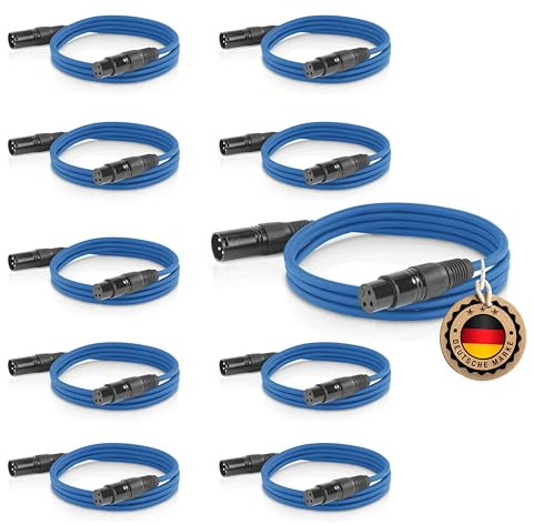 ETEC Professional 10x XLR Audio Kabel 5m - Mikrofonkabel, DMX Kabel, Symmetrische XLR Kabel für Musik, Lichttechnik, und DJ-Equipment