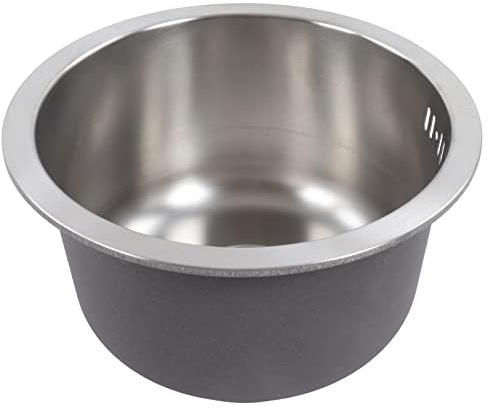 Mini Round Kitchen Sink Stainless Steel Bar Round Basin with Drainpipe Fitting 30cm Diameter Stainless Steel Plastic Kitchen Sink Installation Parts
