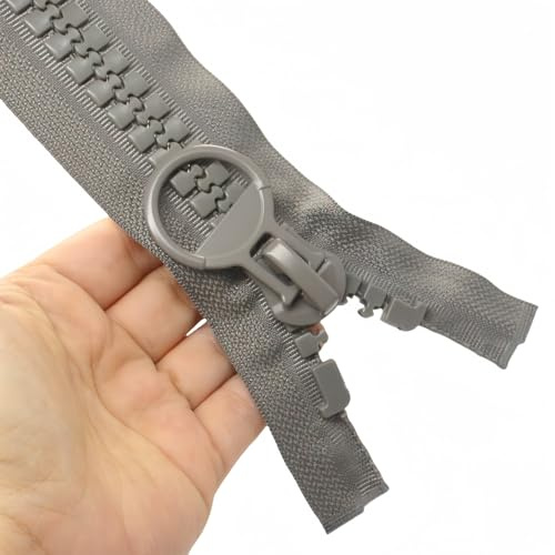 YaHoGa 200 cm #20 Cremallera Extragrande Divisible Gris para Abrigos y Tienda de Campaña (Gris)