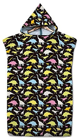YCDtop Wickeltuch Robe Kinder Erwachsener Cartoon Dinosaurier Umhang Kapuzenbadetuch Mikrofasermaterial Strand Wickeltuch Home Bademantel Bademantel Cape Kapuze Wickelrobe Sandtuch