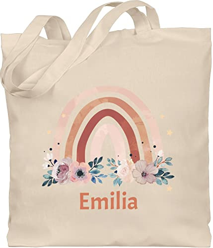 Geschenk mit Namen personalisiert by Shirtracer - Baumwolltasche - Boho - Geschenk Regenbogen mit Name personalisiert I Rainbow