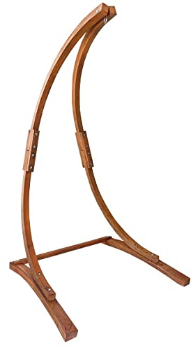 Lola Mammut Hängesesselgestell aus Lärchenholz FSC wetterfest freistehend max. 130 kg Outdoor & Indoor Ständer Gestell Schaukelgestell Holzgestell für Hängesitz Hängesessel Hängestuhl Federwiege