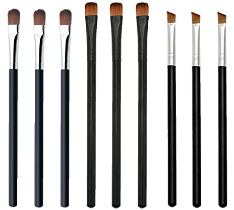 Augen-Make-up-Pinsel 9 Lidschattenpinsel Roségold-Make-up-Pinsel-Set mit weichem Kunsthaar und Massivholzgriffen für Lidschatten, Verblenden, Augenbrauen, Eyeliner