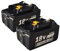 aunstarwei 2 Packs 18V 5Ah Li-Ion Ersatz für 18V Akku BL1860B BL1850B BL1840B BL1860 BL1850 BL1840 BL1830 BL1820 BL1815 BL1835 BL1845 194205-3 LXT-400 mit LED-Anzeige