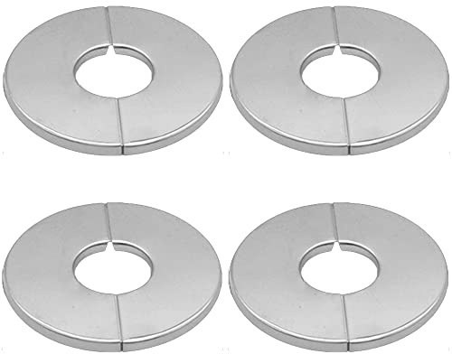 Hayaww Stainless Steel Rosette Cover, 4 Pcs, 23 mm, 34 mm, 51 mm , Easy Install, Split Design, Widely Used for Faucets, Tubes, Radiator Pipes