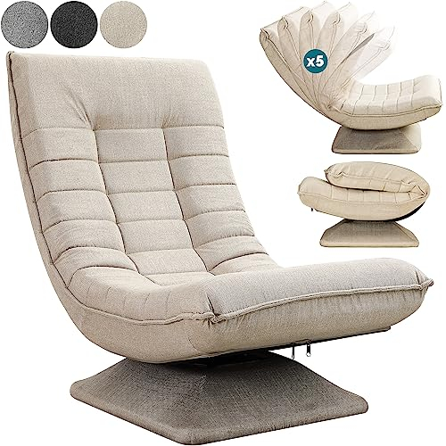 CASARIA® Poltrona Relax da Lettura con Schienale Regolabile 360° Pieghevole Portata 150kg 60x105x87cm Sedia da Pavimento Imbottita Salotto Gaming
