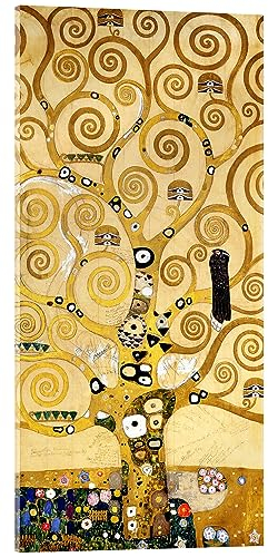 Posterlounge L'albero della vita (parte centrale) Stampa su vetro acrilico di Gustav Klimt 20 x 40 cm Giallo Quadri Decorazione per pareti