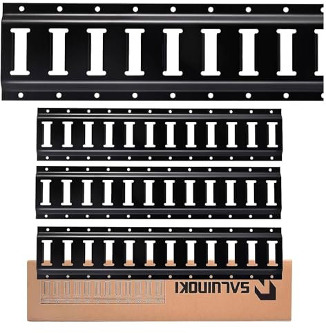 4ft E Track Rails 4 Pack Tie Down Erack with Powder-Coated Steel e-Track for Garages, Workshops e Track Accessories by SALUINOKI