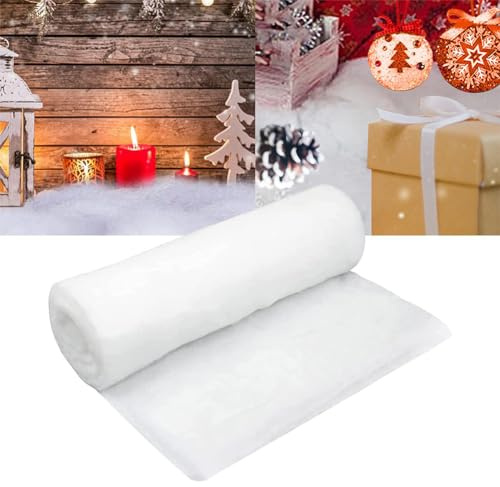 SPEPROECO Christmas Snow Blanket Roll Fake Snow Indoor Christmas Village Displays Artificial Snow Blanket Fluffy Fake Cotton Snow Rolls for Xmas Decoration Snow Sheet Winter Landscape