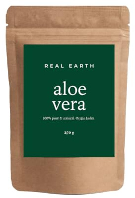 Real Earth - Aloe Vera en polvo 250g - 100% natural y orgánico para cabello y piel - Aloe vera gel - Cuidado Capilar