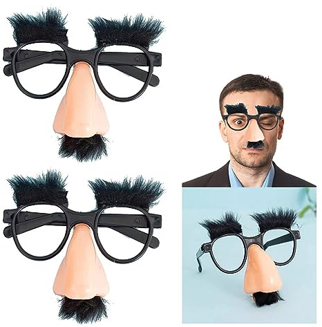 MFCGHXR Halloween-Brille mit lustiger Nase, Augenbrauen, Schnurrbart, lustige Verkleidung, lustige Nase, lustige Brille, Augenbrauen und Schnurrbart, für Halloween-Party-Dekoration, Erwachsene, 2