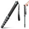 Manbily Einbeinstativ 36mm für Kameras 44cm-174cm aus Aluminium Monopod Stativ DSLR Reise-Einbeinstativ mit Gehstockgriff 6 Abschnitte Wanderstöcke Max. 18KG mit Telefonclip Videokamera (Metallgrau)