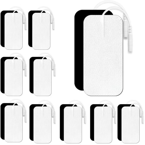 Viitech Elektroden Pads, Wiederverwendbare Universal Klebeelektroden für TENS-Gerät & EMS-Trainer, Elektroden-Pads mit 2 mm Steckanschluss zur Schmerzlinderung (50 x 100 mm (20 Stück))