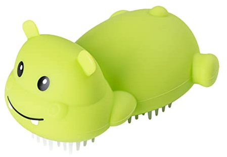 Silikon Kopfhautmassagebürste für Babys und Kinder Grün | Duschbürste, Shampoo Applikator für Kopfhaut und Körper, Weiche Struktur, 1 Stück